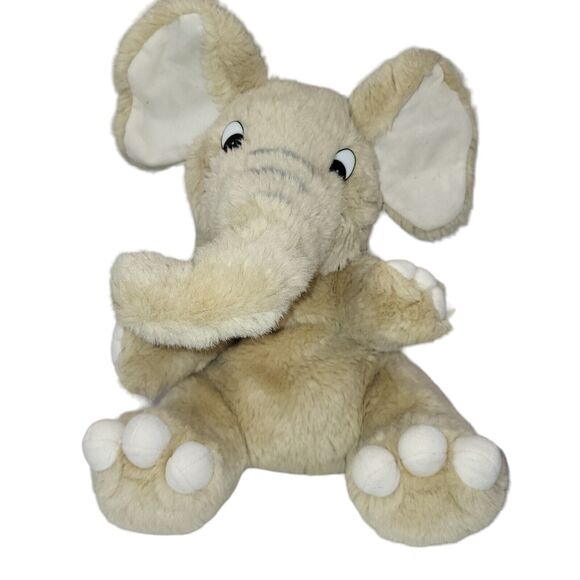 Kids Of America Other - Vintage Kids Of America Plush Elephant Tan Stuffed‎ Animal Plastic Eyes Toy 12"